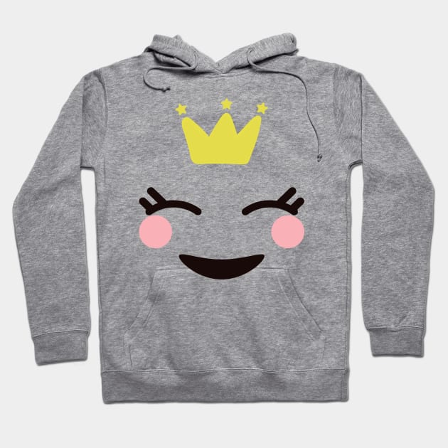 Kawaii face with crown Hoodie by Once Upon a Find Couture 